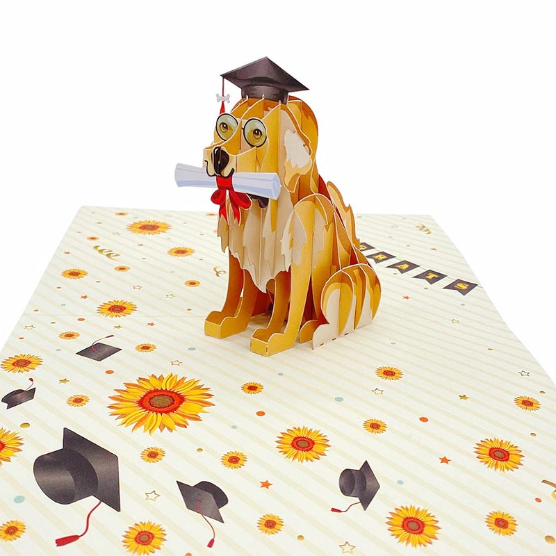 Liif 2025 Graduation Dog 3D Pop Up Graduation Card, Class of 2025, for College, High School, Son, Daughter, PHD, Master - Image 5